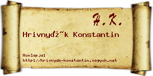 Hrivnyák Konstantin névjegykártya
